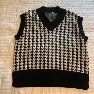 Black and white sweater vest